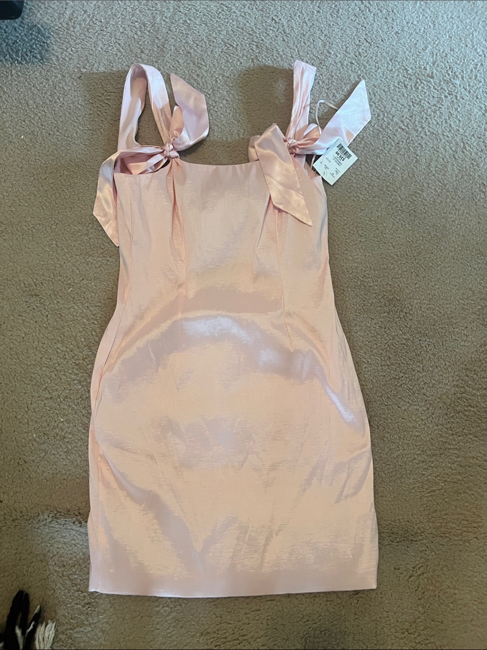Cotton On Body Pink Satin Tie-Shoulder Mini Dress